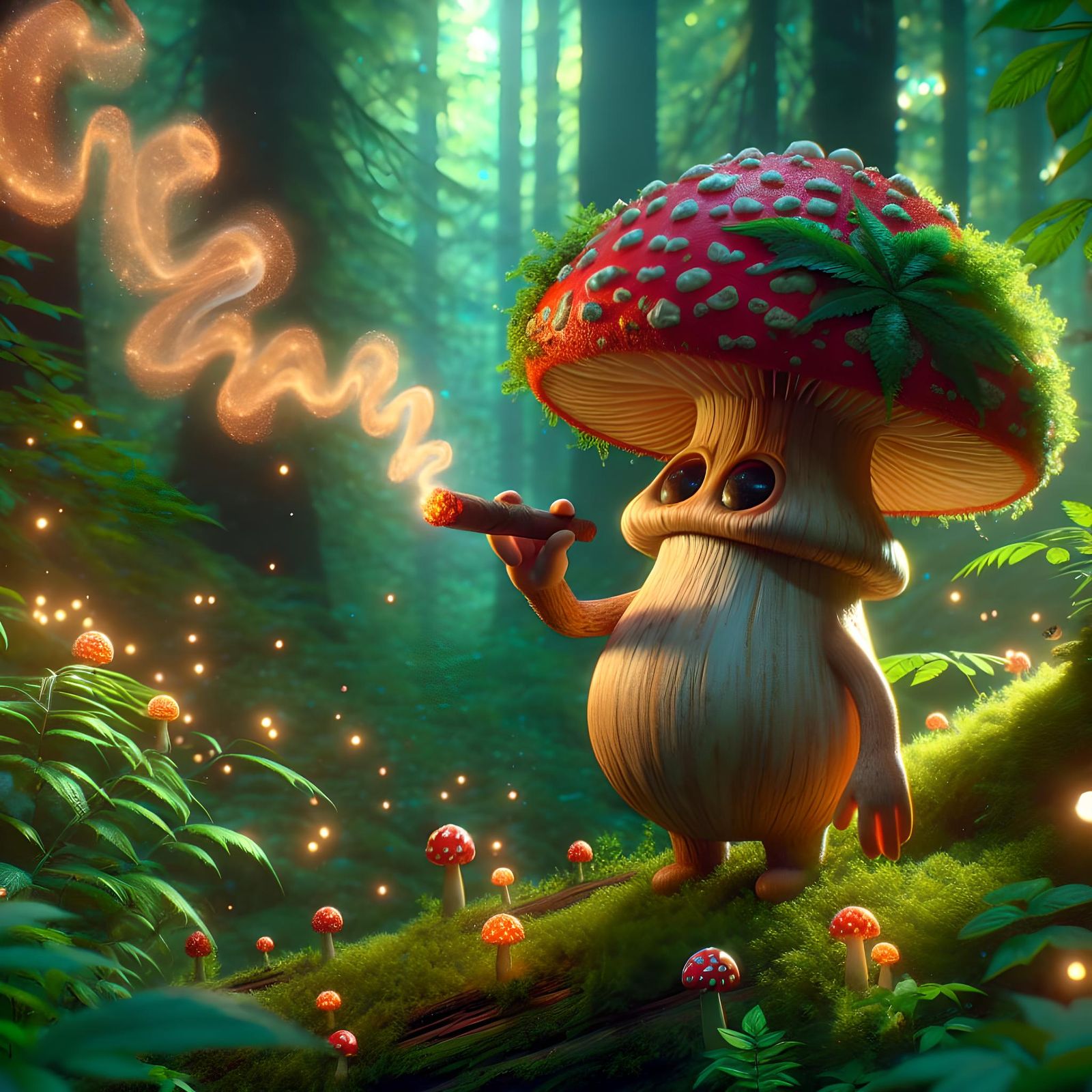 Fly Agaric Mushroom Smoker in Mystic Forest