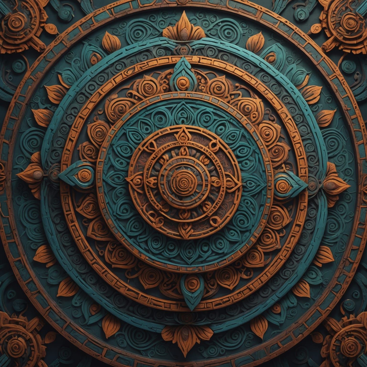 Mayan Art Inspired Intricate Mandala