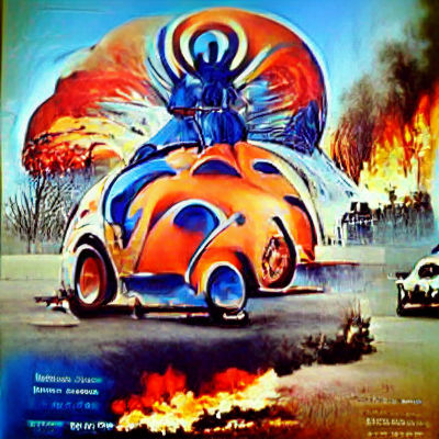 Retro 1980s Car War Movie Poster