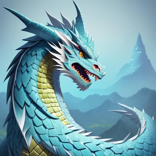 Intricate Origami Dragon Papercraft in Pastel Colors