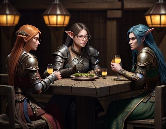 Female Goblins Enjoying Cocktails: 3D Game Cinematic