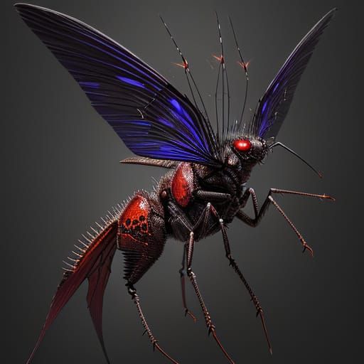 Towering Crimson Insectoid Terror Quex