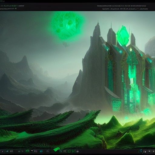 Detailed Emerald Fantasy Concept Art in Deep Color