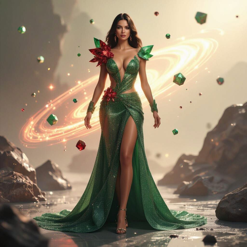 Ethereal Crystal Woman In Gamma Ray Field