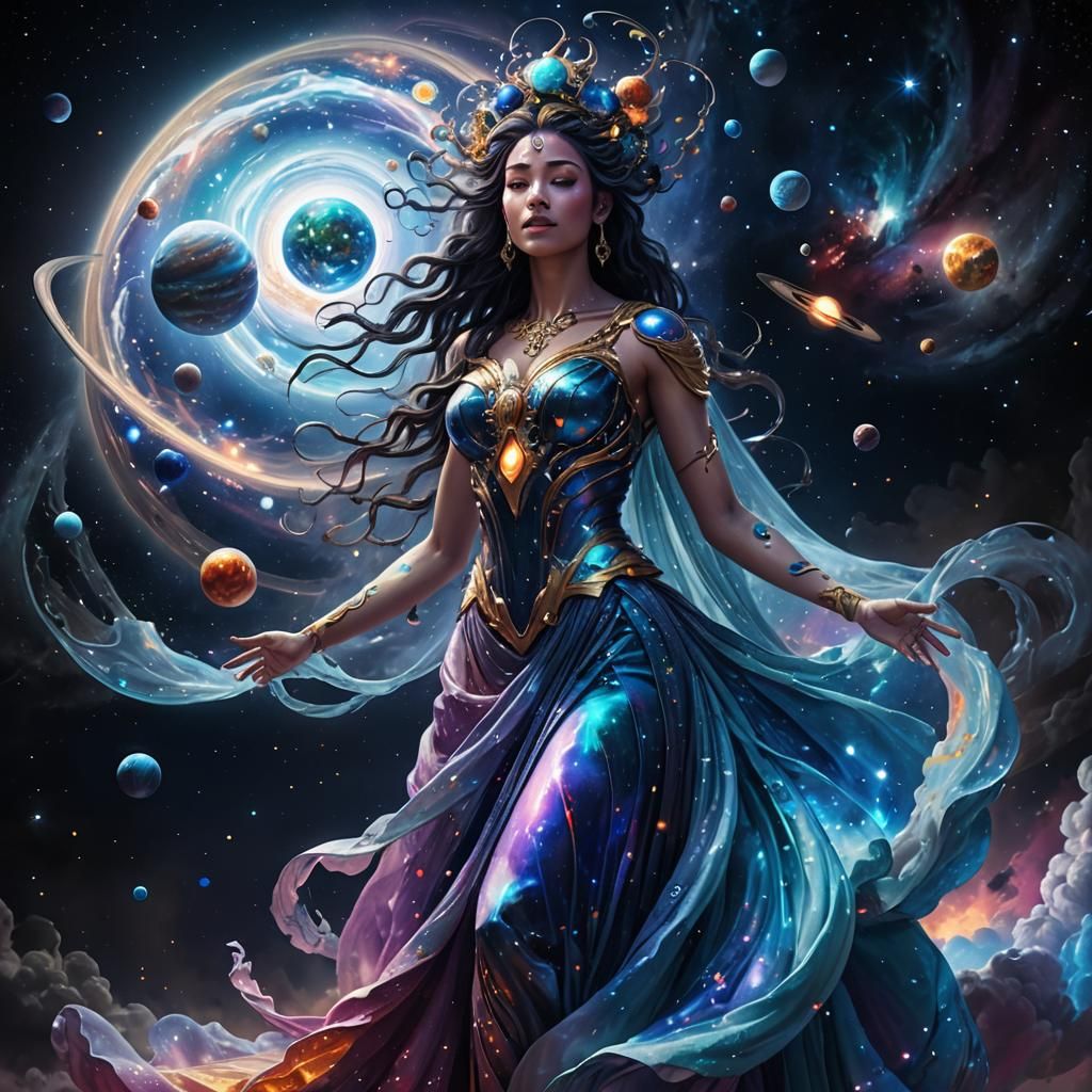 Goddess of the Universe in Hyper-Realistic Digital Art