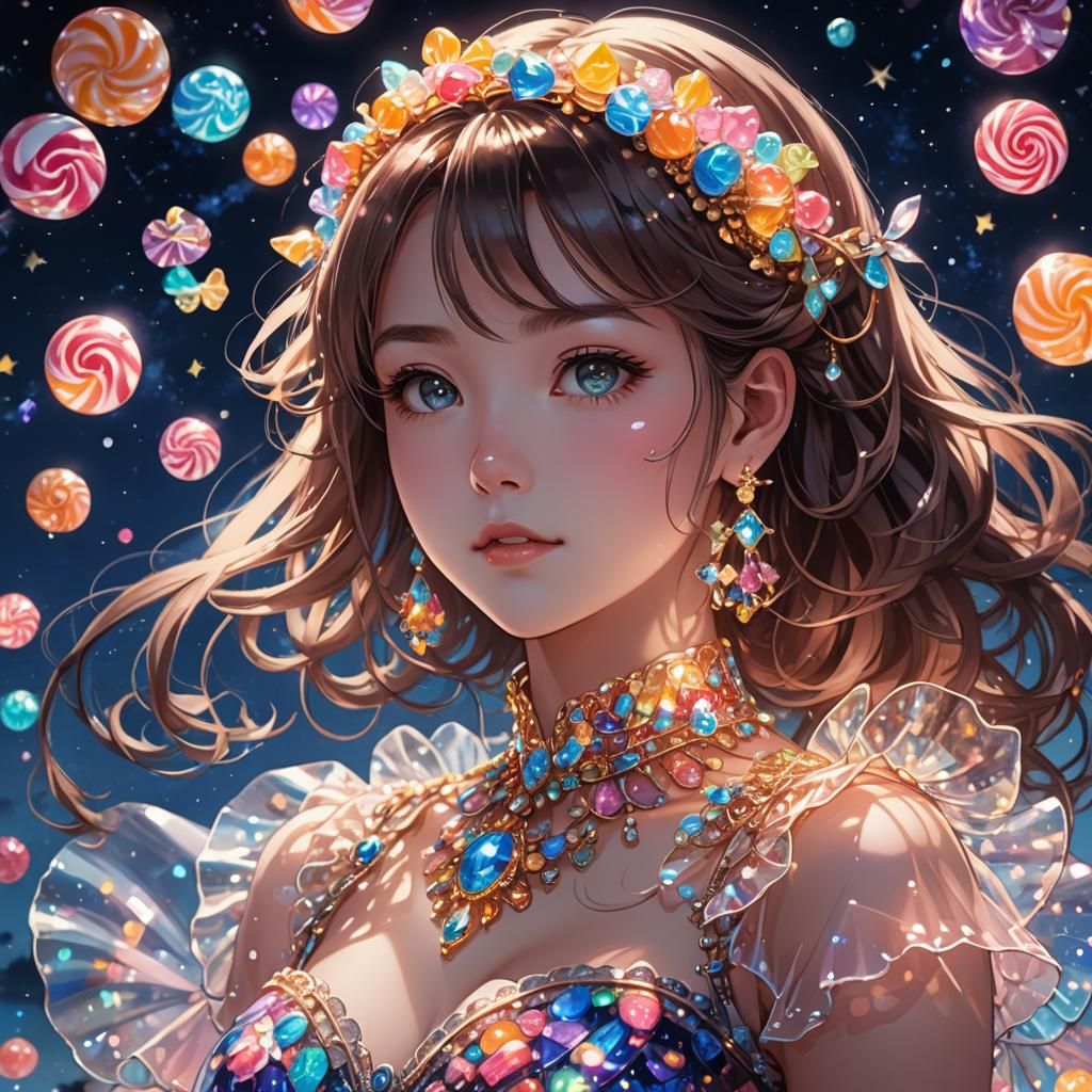 Candy Dress Portrait in Anime Manga Style