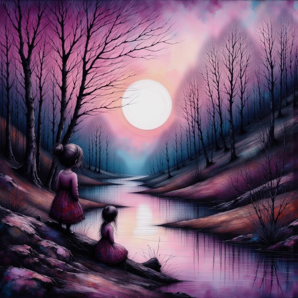 Autumn Dreamscape with Purple Haze as Digital Art
