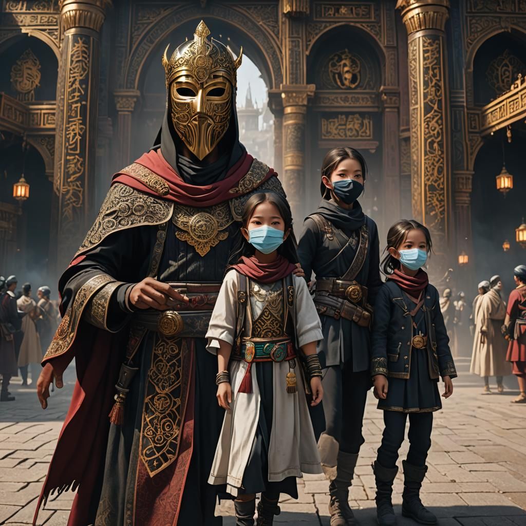 Masked Man and Woman in Detailed Fantasy Art