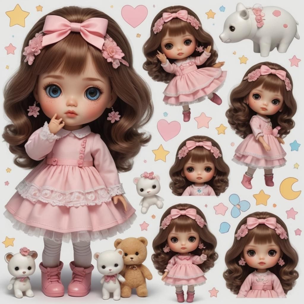 Hyperrealistic Mechanical Doll in Kawaii Style