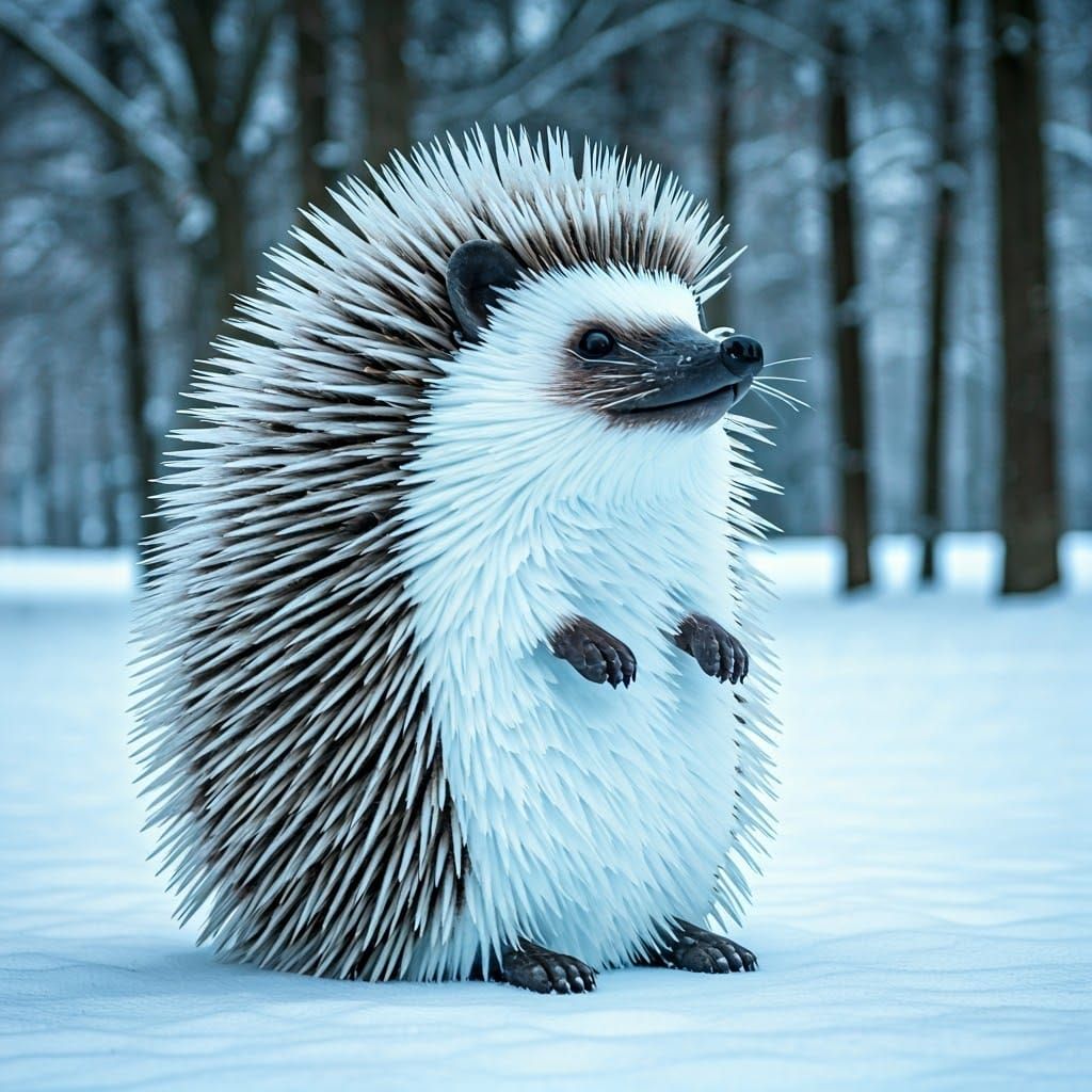 Winter Snow Sculpture in Photorealistic Style