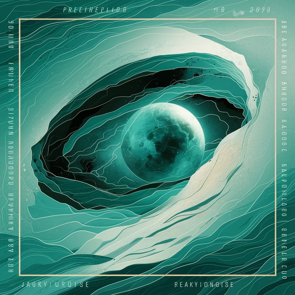 Abstract Turquoise Spacecore Maximalism Art