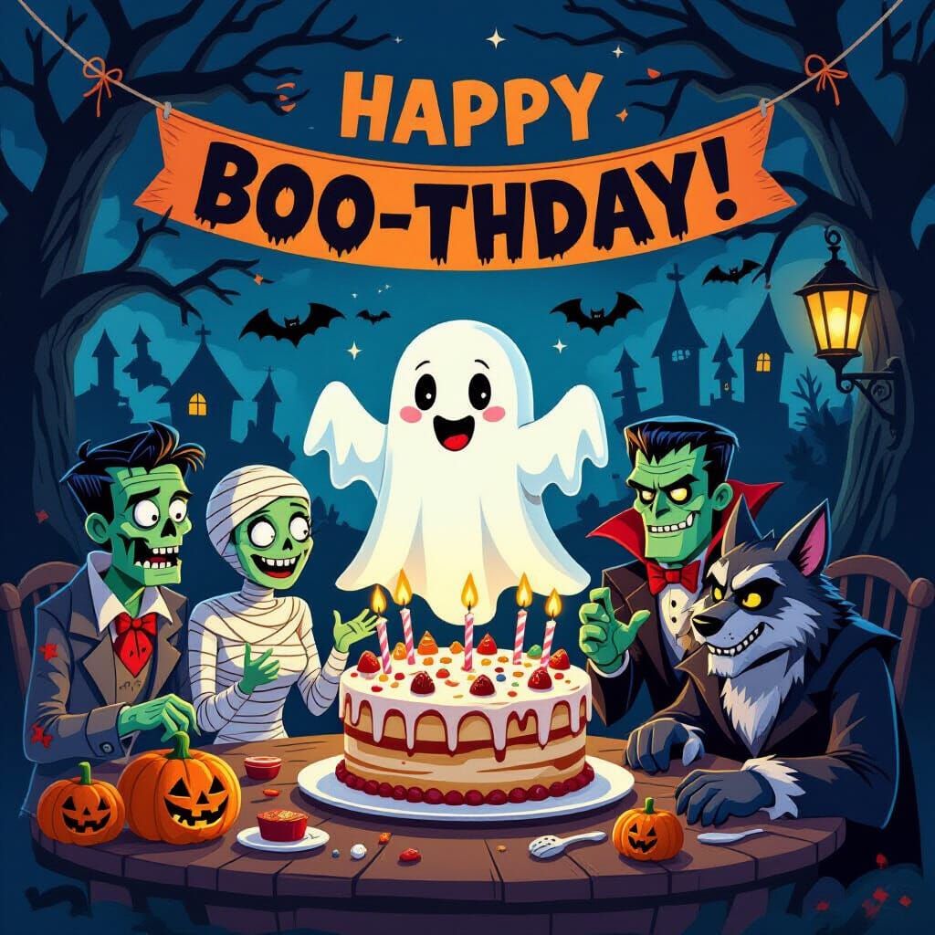 Friendly Ghosts Celebrate 'Happy Boo-thday' with Spooky Frie...