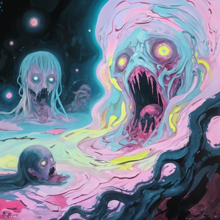 Dreamcore Horror Art With Textured Painted Style