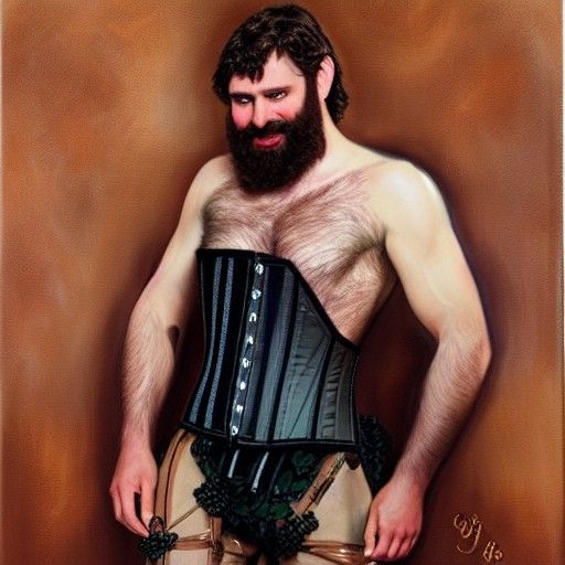 Tom of Finland Style Oil Painting of a Man
