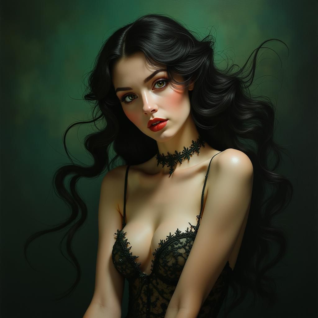 Ethereal Beauty as Pin-Up Art