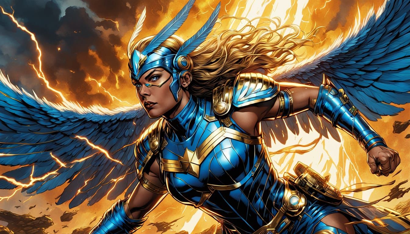 Valkyrie Descends onto Battlefield in Comic Book Style