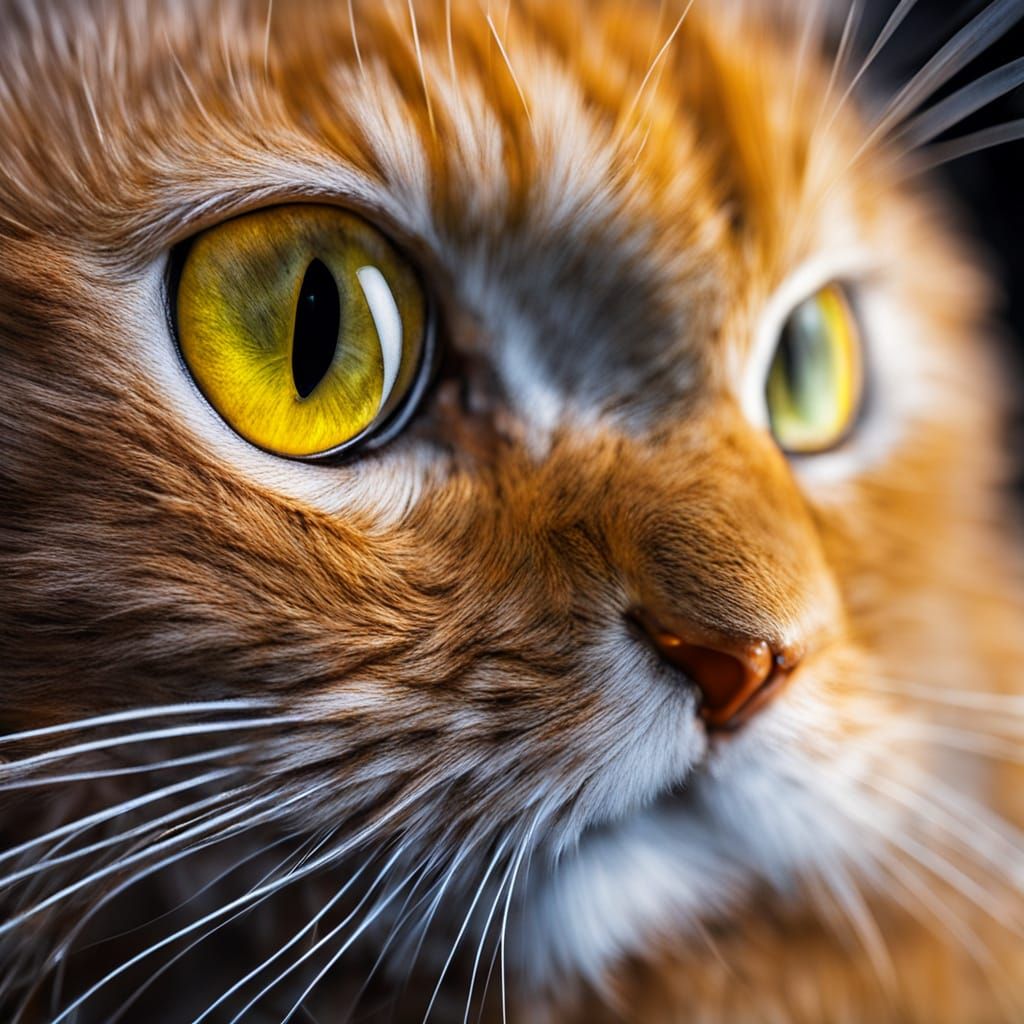 Golden Feline Eyes Emerge from Darkness in Ultra-Clear 4K