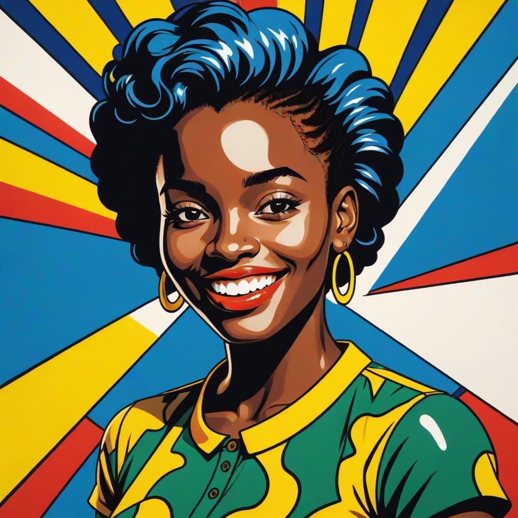 Pop Art Girl with Joyful Smile