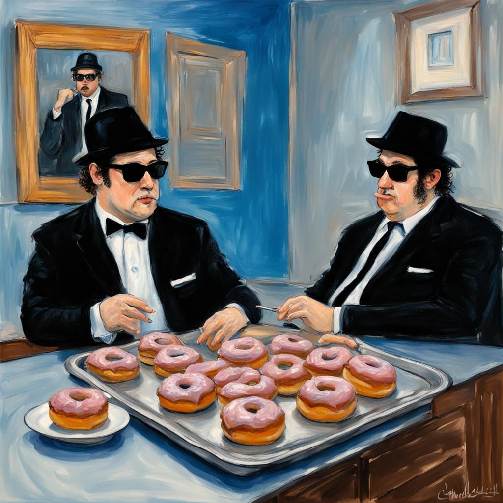 The Blues Brothers: Prison Donuts in Impressionist Style