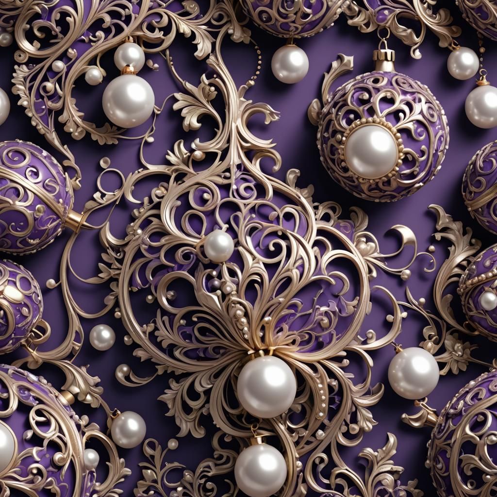 Purple Pearl Ornament in Trending 3D Style