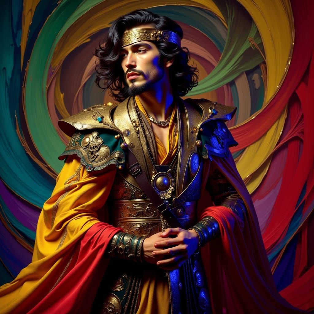 Medieval Prince in Vibrant Dawn Colors