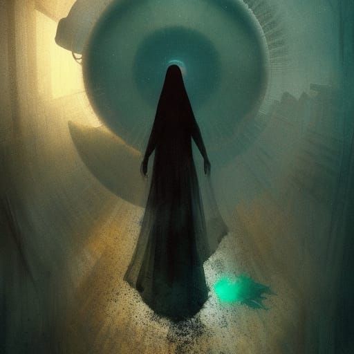 Chinese Shadow of a Beautiful Woman: Digital Illustration