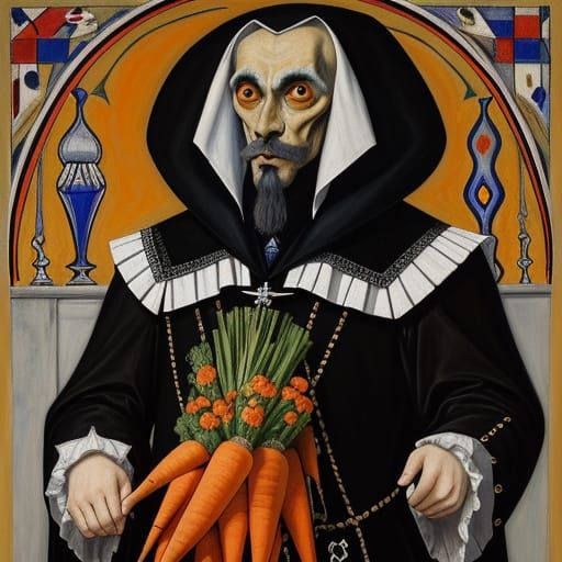 Surreal Cat Portrait in Abstract Geometric Style