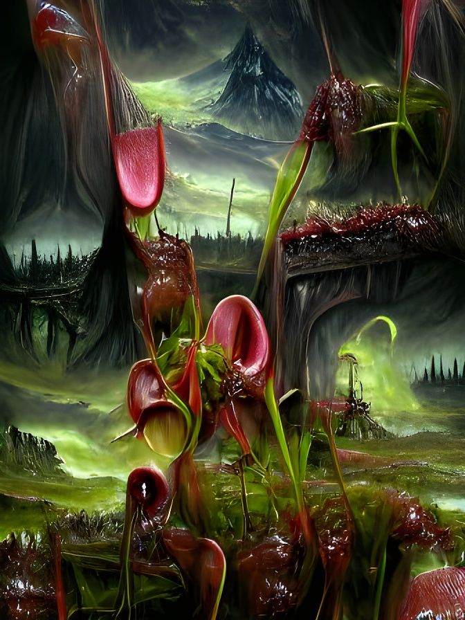 Carnivorous Plants Feast in Hyperdetailed Landscape
