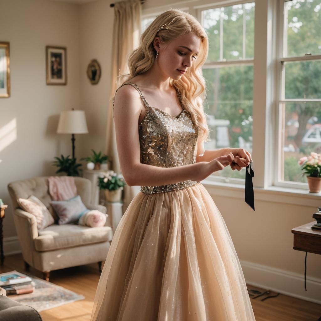 Tomboy in Prom Dress Conceptual Portrait