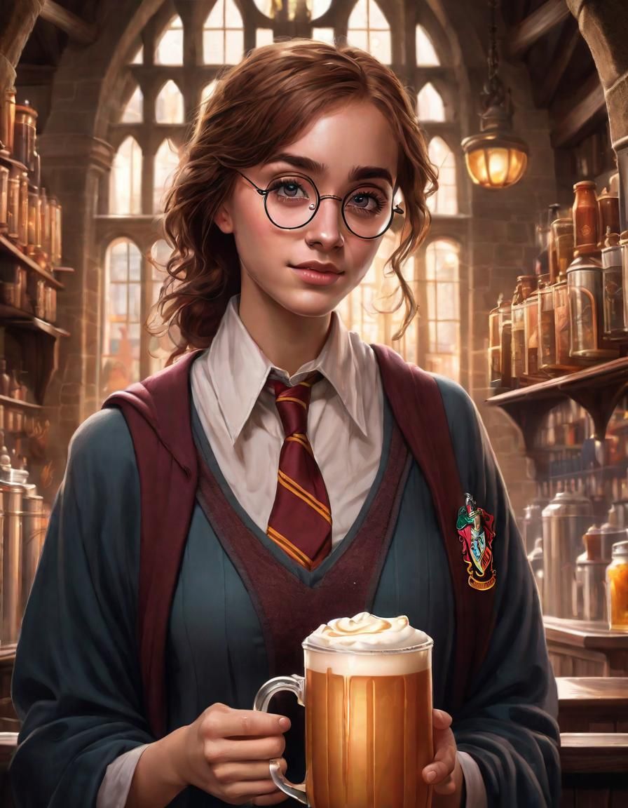 Hogsmeade Illustration with Butterbeer and Magic