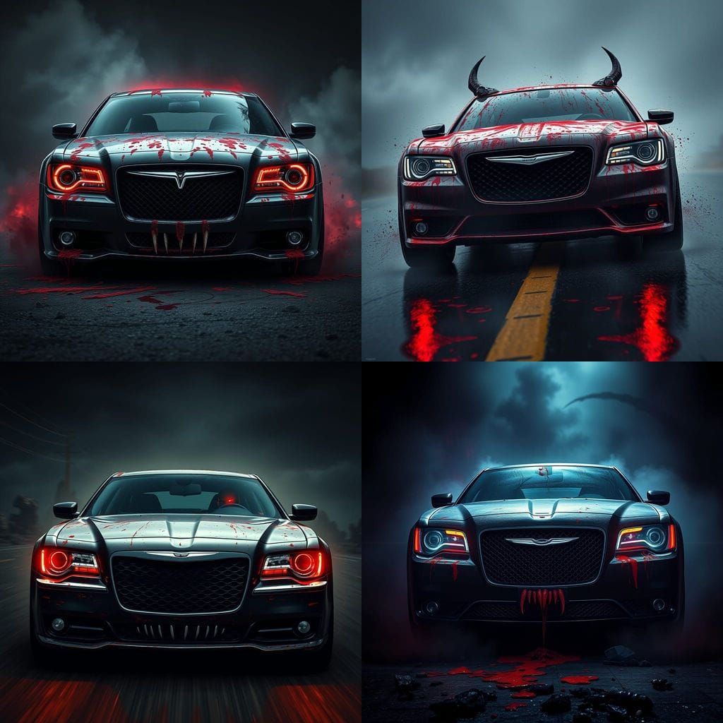 Dark Fantasy Chrysler 300c: Bloodstained Beast in Matte Pain...
