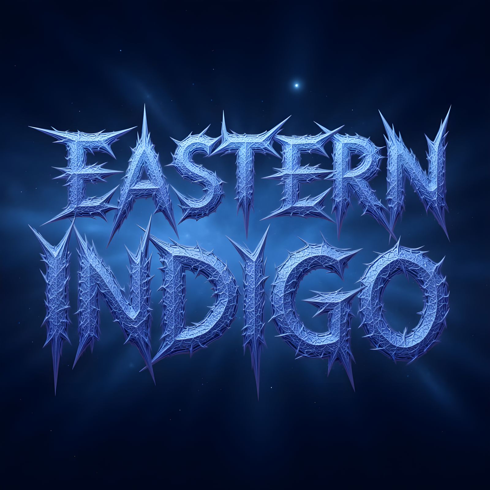Eastern Indigo Text in Blue Outer Space