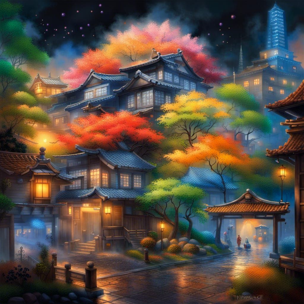 Japanese Village Merged with Modern Urban Zone