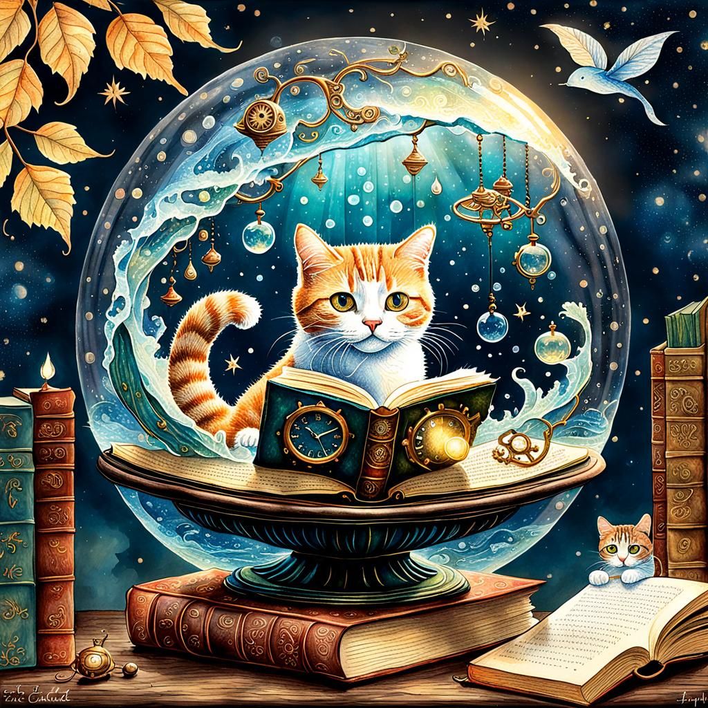 Cats, Books, and Ocean Dreams: Steampunk Fantasy Art