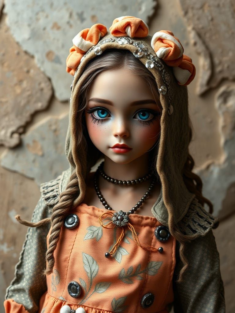 Flibbertigibbets in Gypsy-Chic Picotee Blue Apricot Khaki