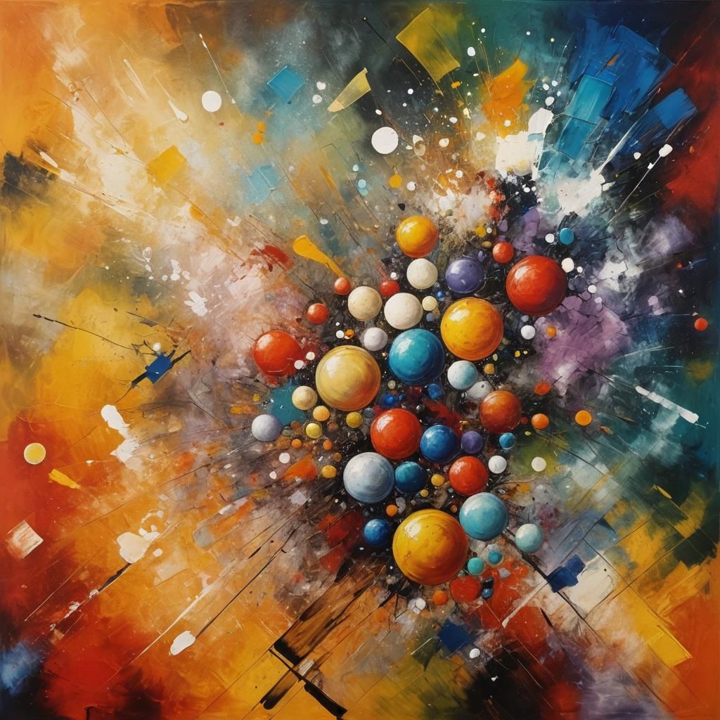 Ein Bündel positiver Emotionen, abstrakt gemalt abstract art complementary colors fine details