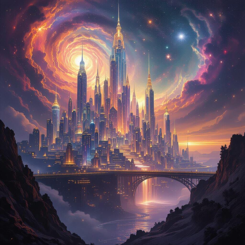 Nebula City Crafted by a Celestial Architect