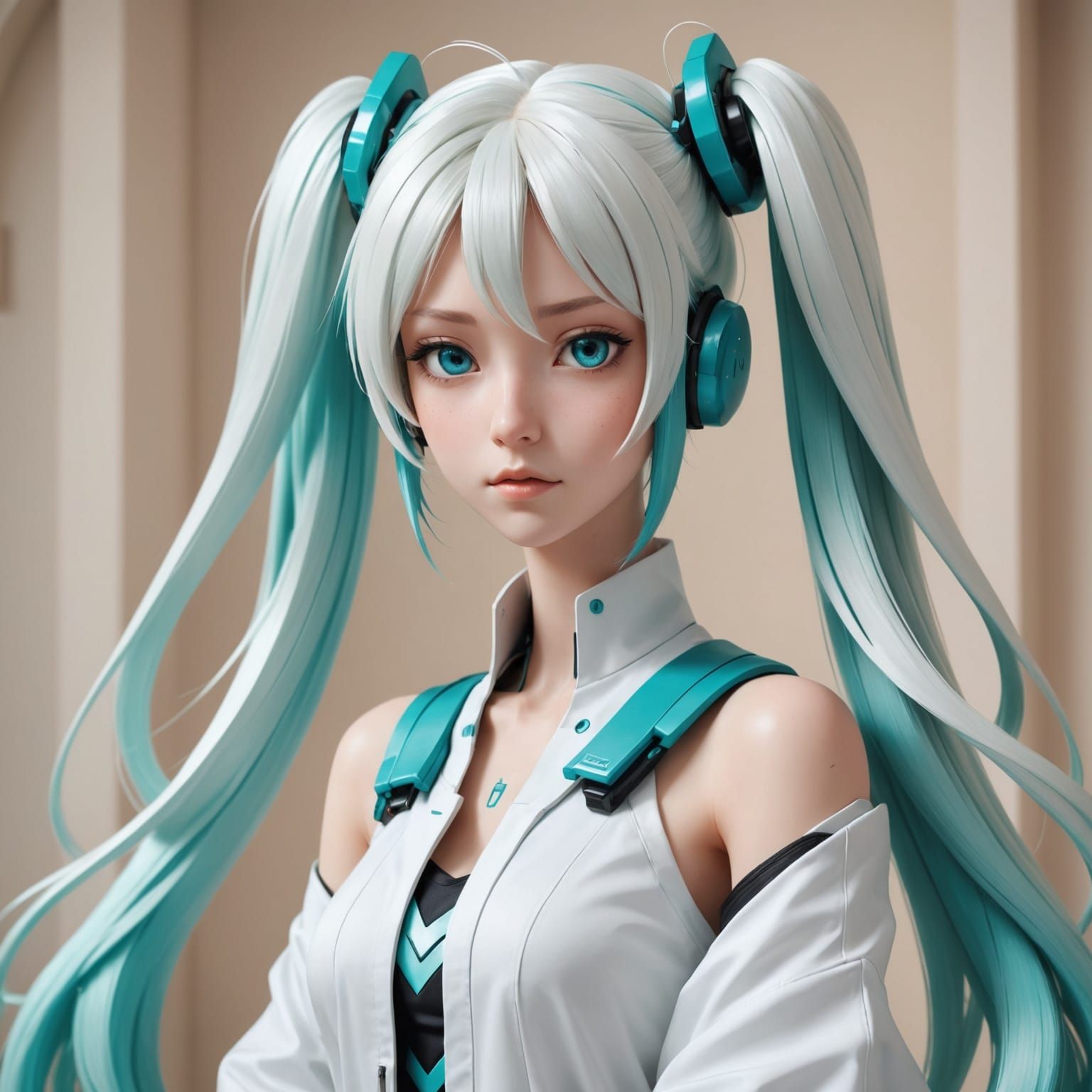 Albino Hatsune Miku in White Room