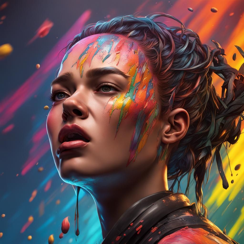 Hyperrealistic Splash Art: 100 Gecs Song