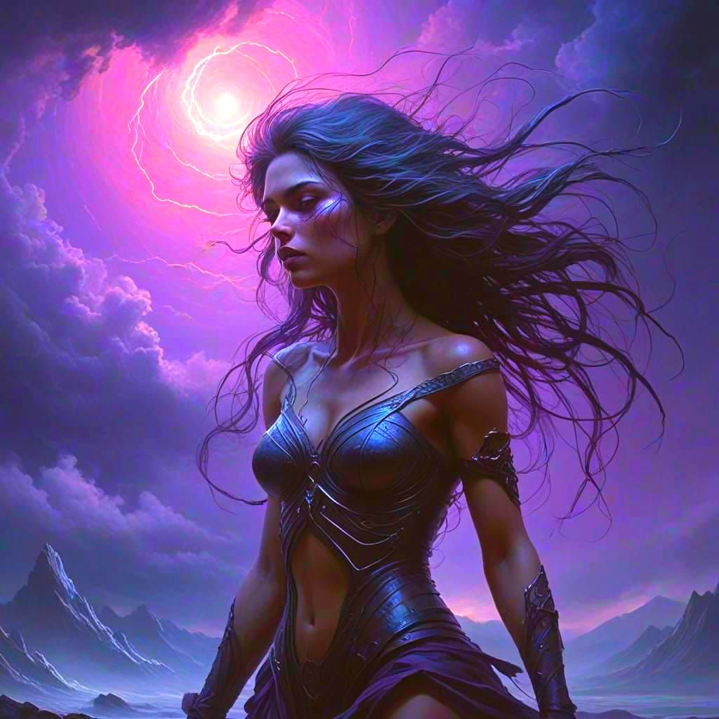 Enchantress Confronts the Dark Purple Storm