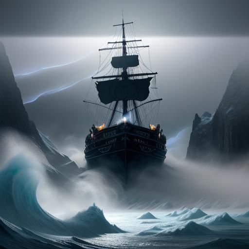 Gothic Graveyard Scene with Crow, Digital Art