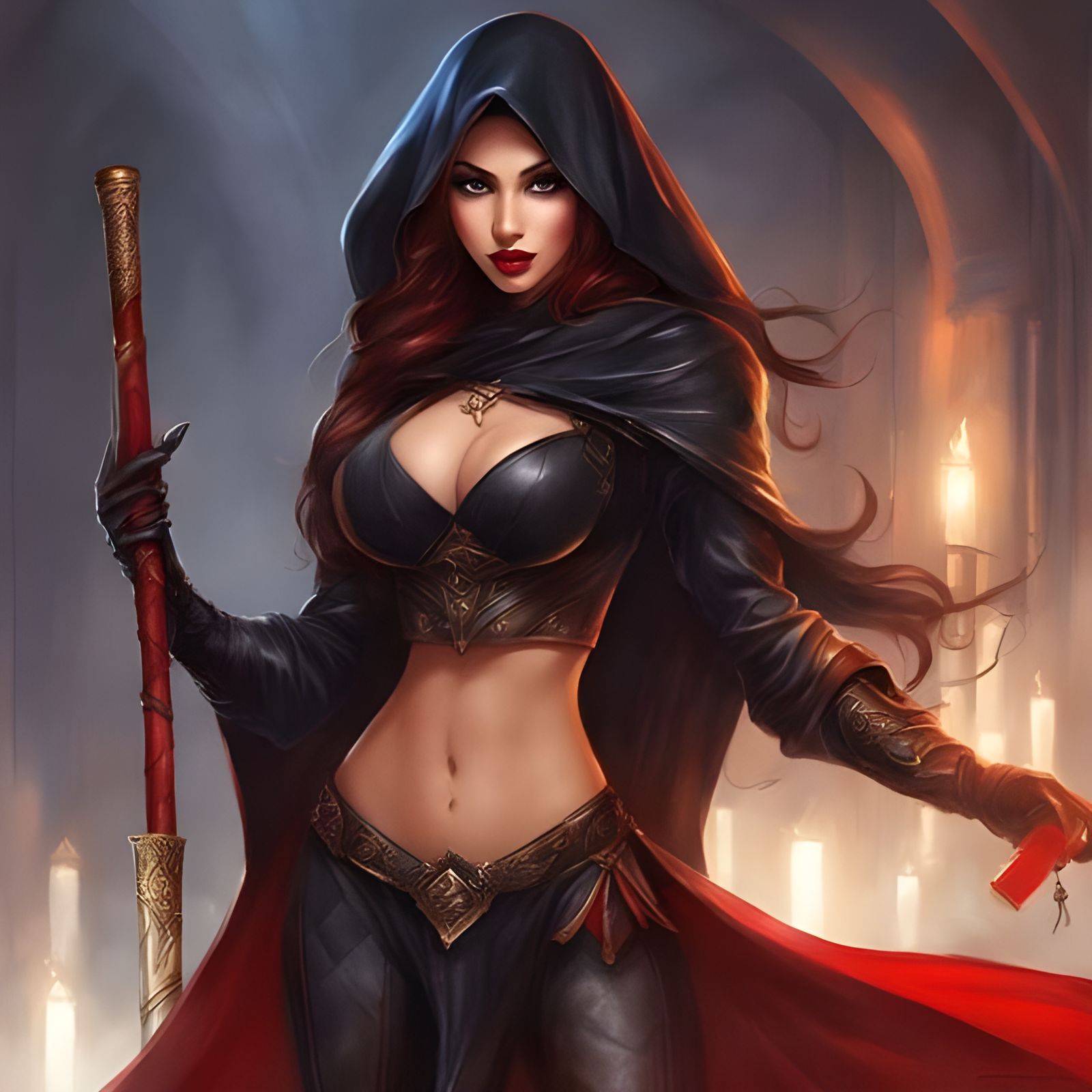 Portrait of a Pretty Girl with Dark Hair, Royo Style