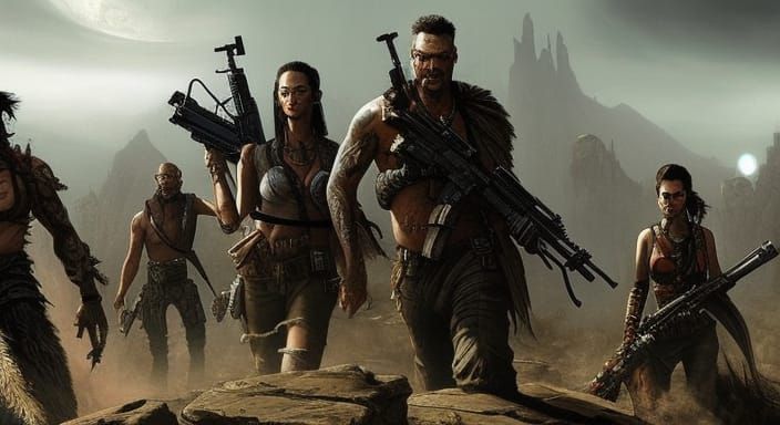 Gypsy Warriors on Alien Beasts: Dark Fantasy Art