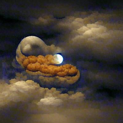 Moon Behind Clouds: Ethereal Nightscape
