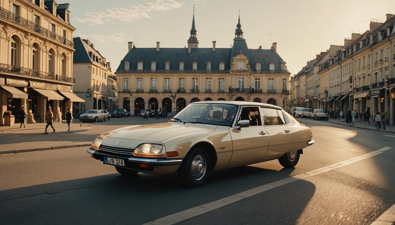 Retro-Futuristic Citroen SM Sedan in Nancy, France