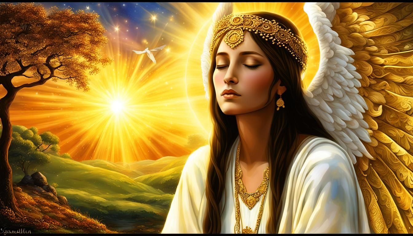 Goddess of Peace: Hyperdetailed Art Nouveau Portrait