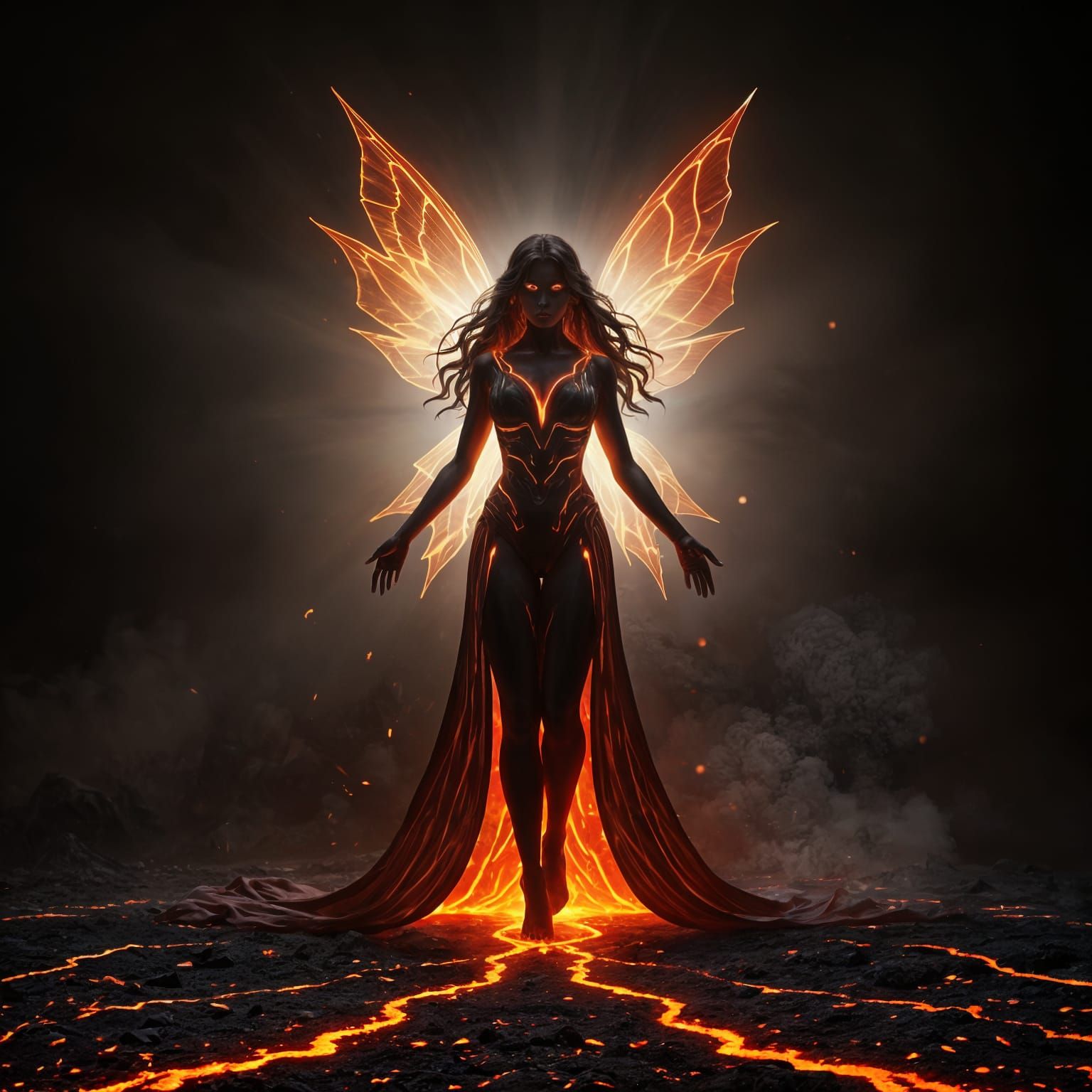 Magma Fairy with Lava Wings