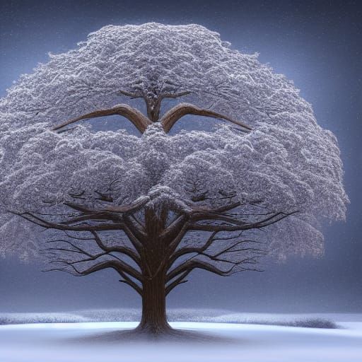 Eight-Legged Tree Digital Painting in Vivid Colors