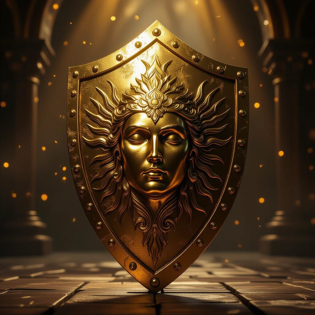 Sentient Celestial Shield Whispers in Medieval Fantasy