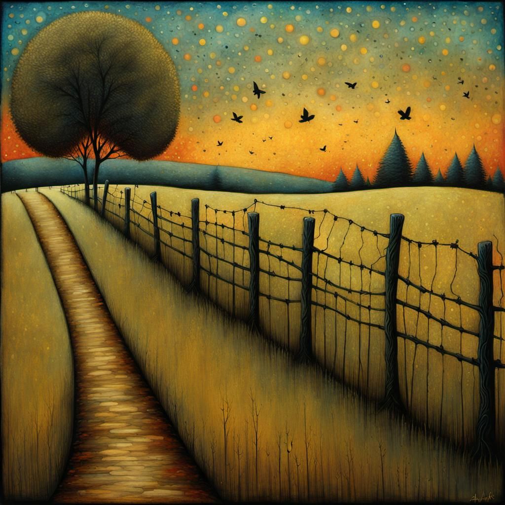 Impressionist Fence With Intricate Detail